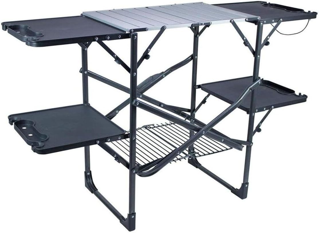 Camping Cooking Rack - 슬림형 접이식 휴대용 캠핑 키친 테이블,