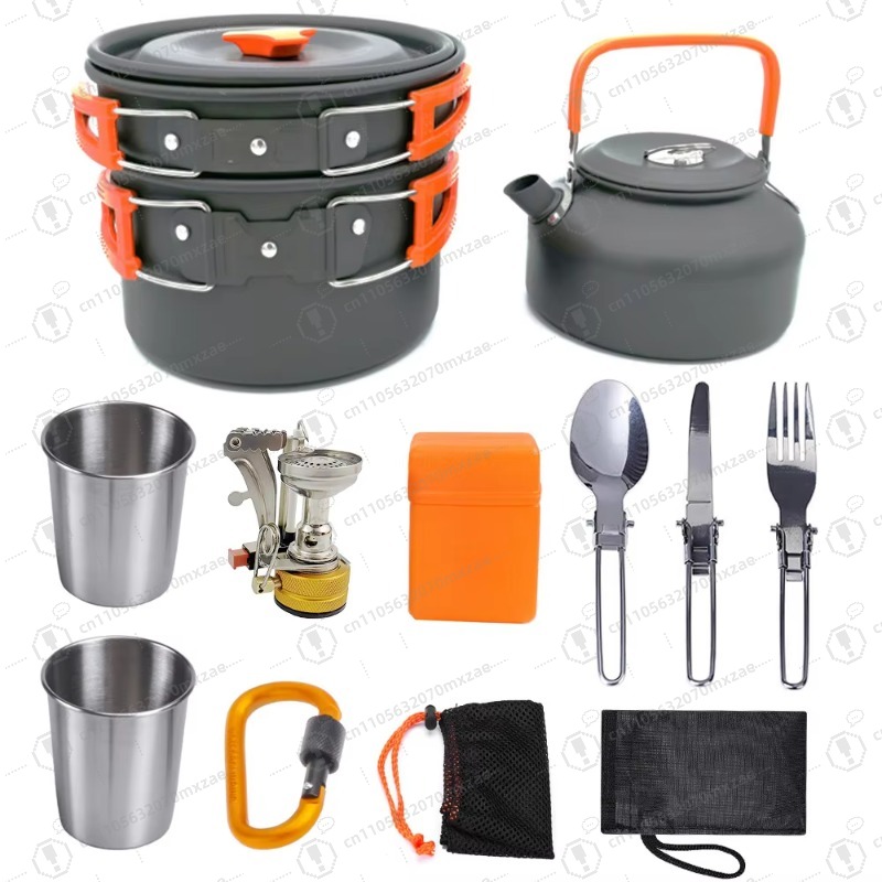 Camping Cooking Accessories Set - 야외용 알루미늄 조리기구 10종 세트: 접이식