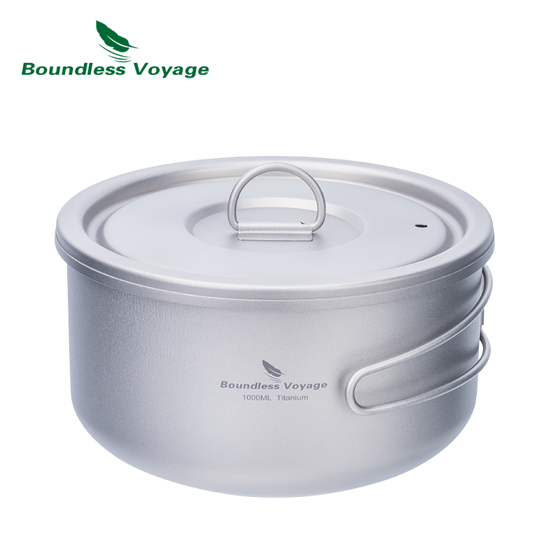 Camping Cooking Rack - Boundless Voyage 티타늄 캠핑 냄비, 뚜껑이