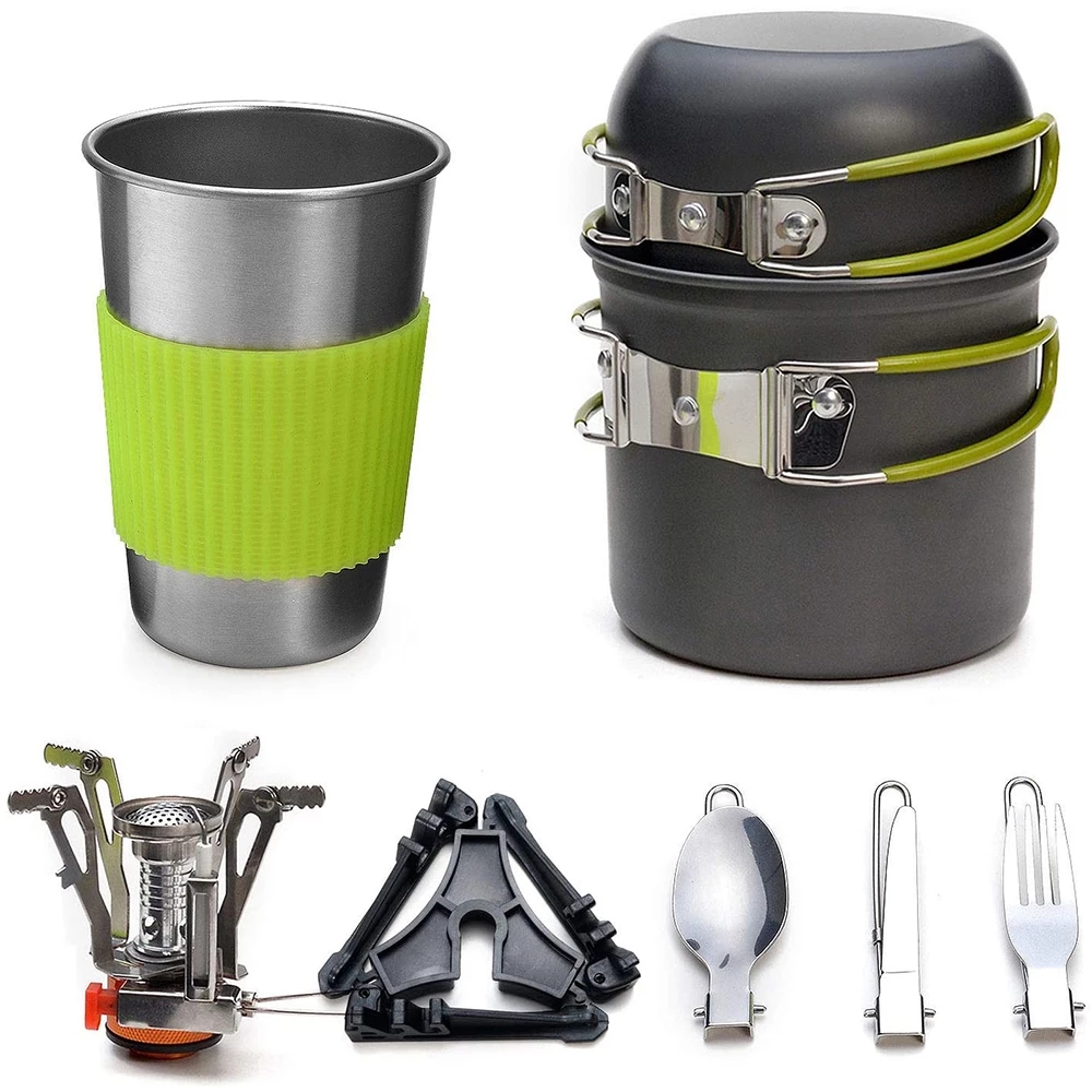 Camping Cooking Mesh - 스토브가있는 캠핑 조리기구 키트 야외 요리