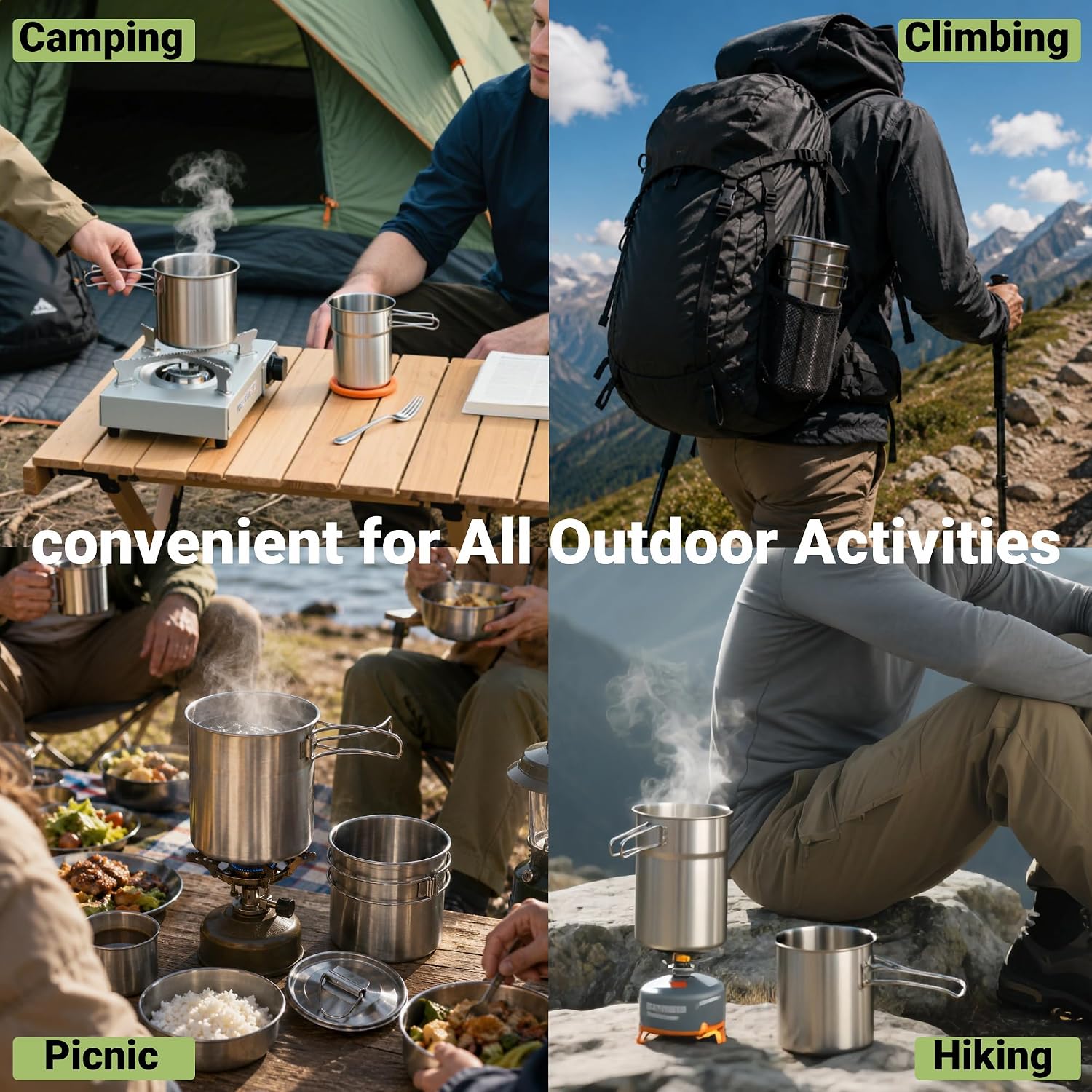 접이식 캠핑컵 머그컵 캠핑 냄비 조리기구 304 식품  - Camping Cooking Backpack 리뷰 및 가격