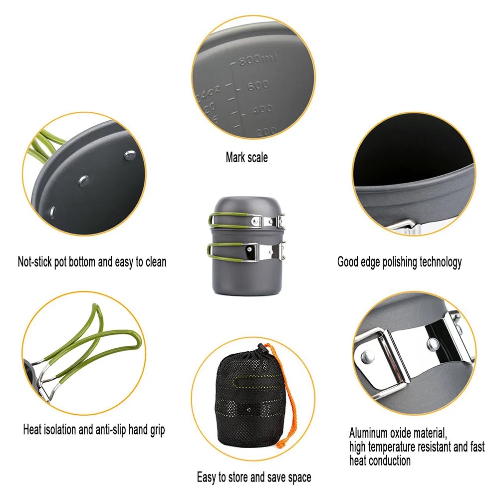 캠핑 조리기구 엉망 키트 초경량 캠핑 냄비 세트 하이킹 - Camping Cooking Accessories Set 리뷰 및 가격