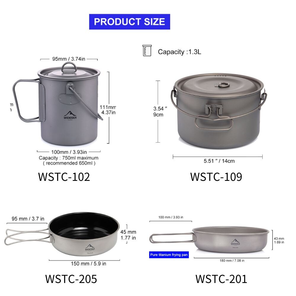 Widesea 캠핑 식기 티타늄 조리기구 세트, 관광  - Camping Cooking Accessories Set 리뷰 및 가격
