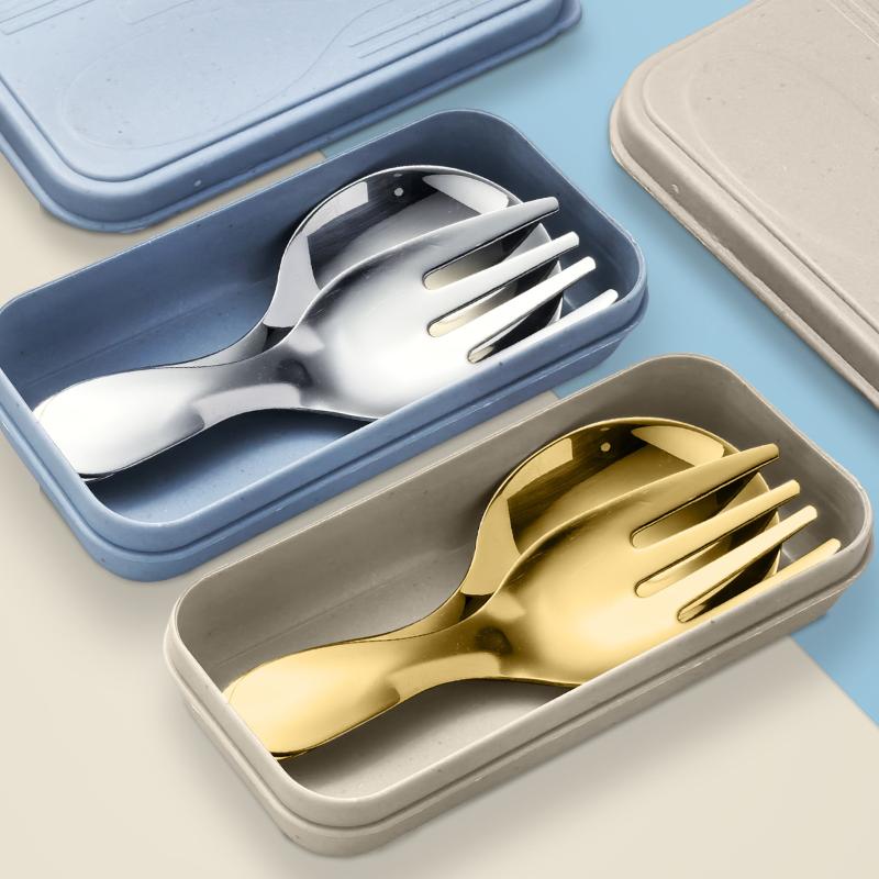 스테인리스 스틸 휴대용 숟가락 포크 짧은 손잡이 학생  - Camping Cooking And Eating Set 리뷰 및 가격