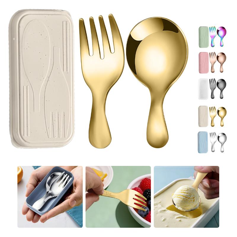 스테인리스 스틸 휴대용 숟가락 포크 짧은 손잡이 학생  - Camping Cooking And Eating Set 리뷰 및 가격