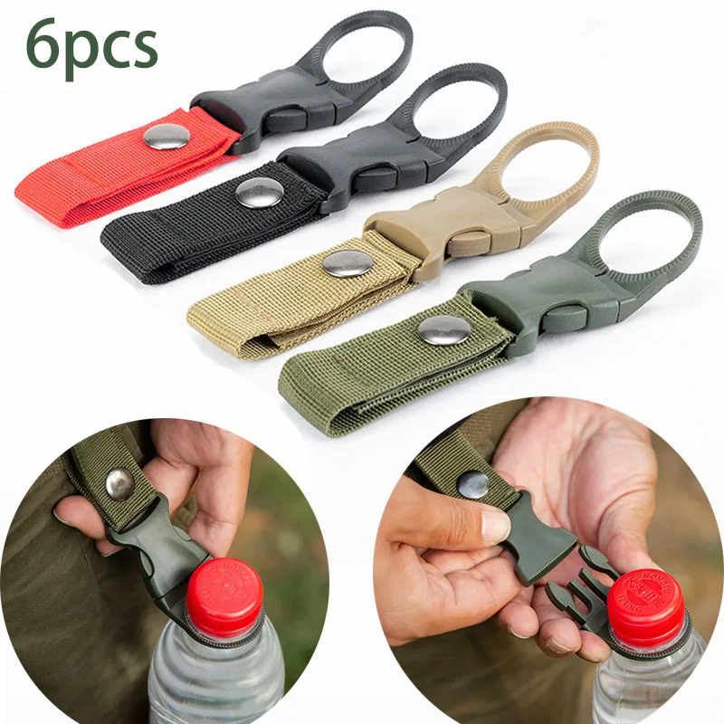 6pcs 캠핑 웨빙 버클 후크 물병 홀더 클립 야외 군 - Camping Cooking Hanger 리뷰 및 가격