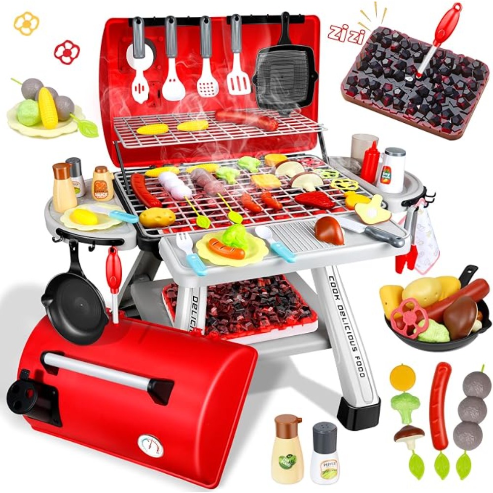 바베큐 그릴 장난감 세트 어린이용 BBQ 놀이 주방 놀 - Camping Cooking Gifts 리뷰 및 가격