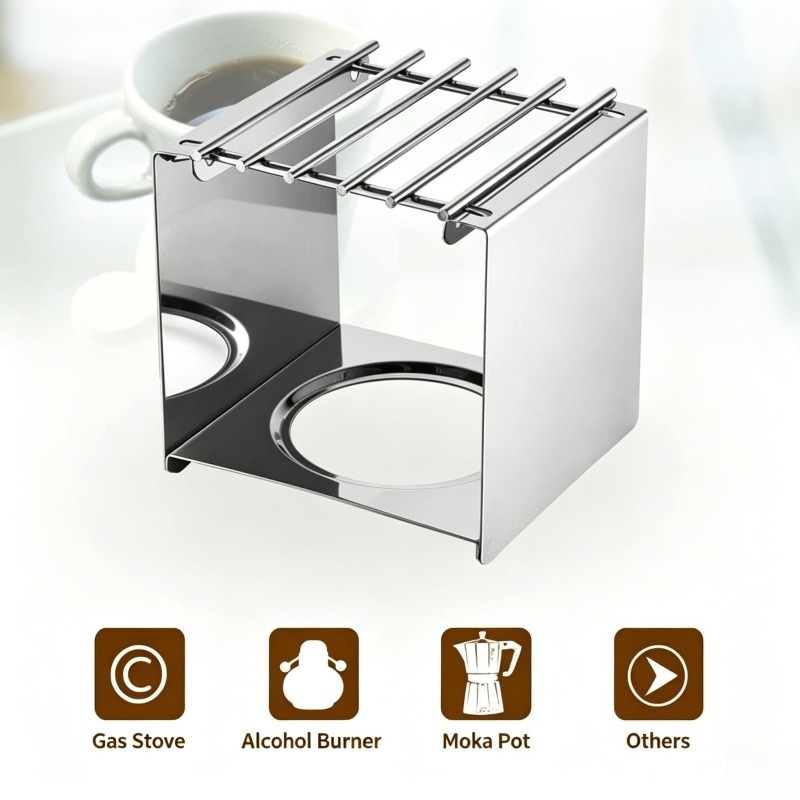 스테인리스 스틸 사각 커피 스토브 스탠드, 모카 포트  - Camping Cooking Device 리뷰 및 가격