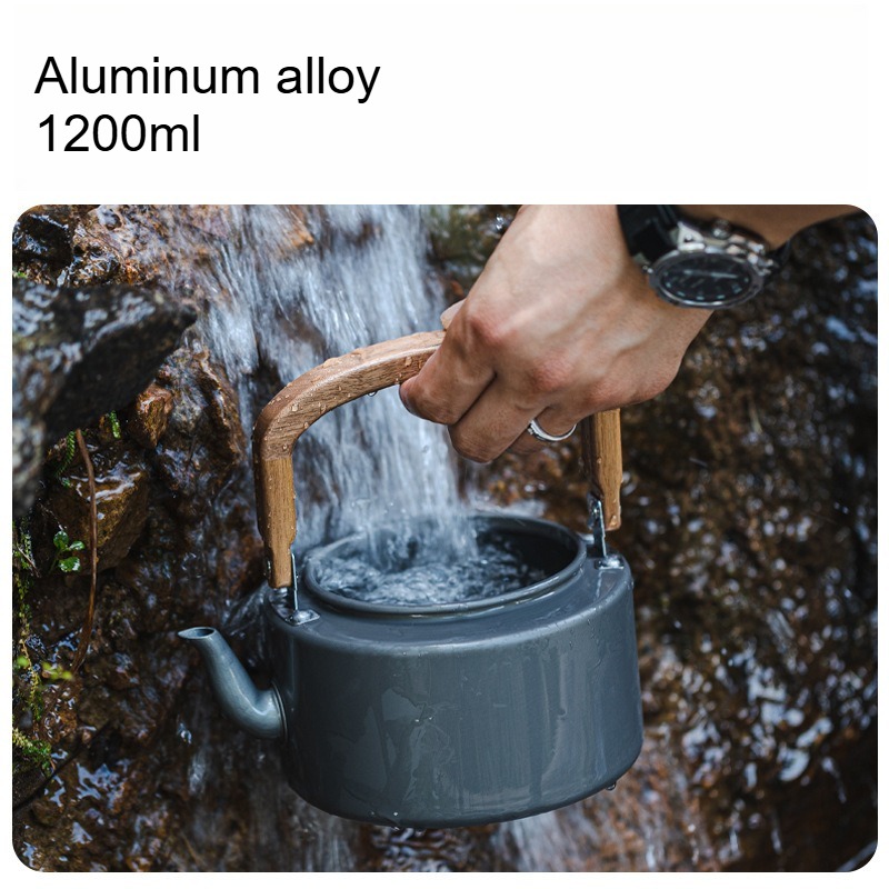 1.2L 경량 알루미늄 합금 캠핑 주전자 나무 손잡이  - Camping Cooking Mesh 리뷰 및 가격