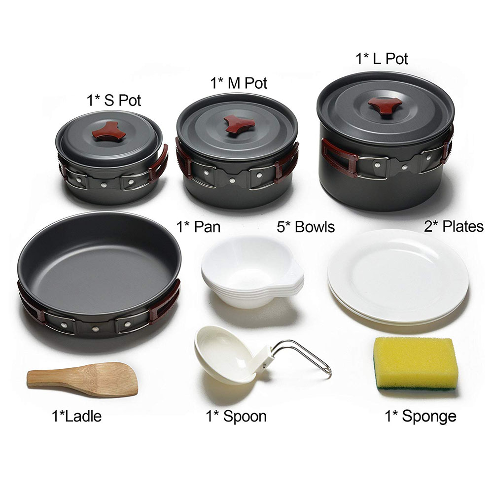 야외 캠핑 조리기구 키트, 논스틱 캠핑 팬, 경량 요리 - Camping Cooking Accessories Set 리뷰 및 가격