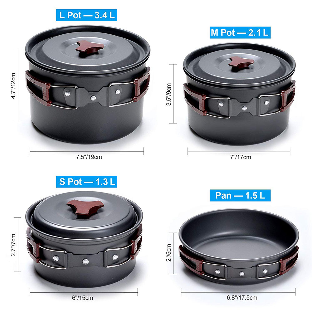 야외 캠핑 조리기구 키트, 논스틱 캠핑 팬, 경량 요리 - Camping Cooking Accessories Set 리뷰 및 가격